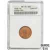 Image 1 : 1945 RED Wheat Cent ANACS MS64