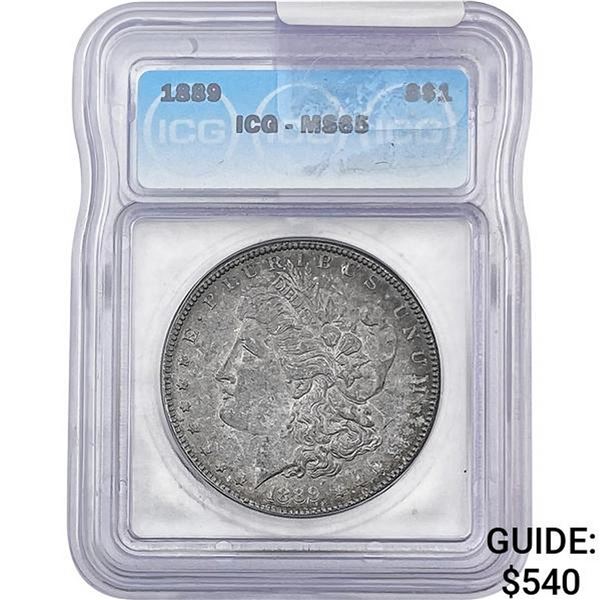 1889 Morgan Silver Dollar ICG MS65