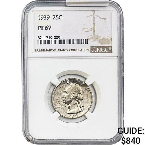 1939 Washington Silver Quarter NGC PF67