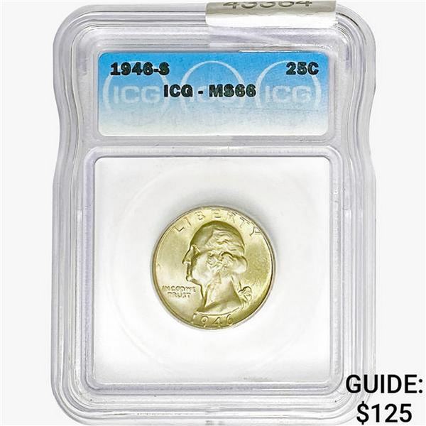 1946-S Washington Silver Quarter ICG MS66