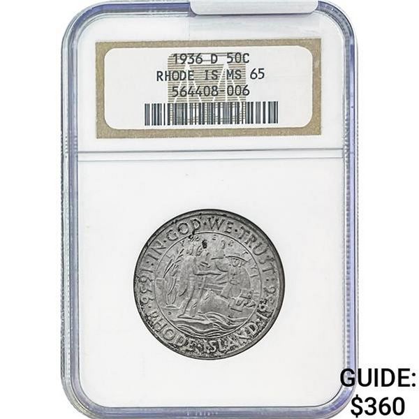 1936-D Rhode Island Half Dollar NGC MS65