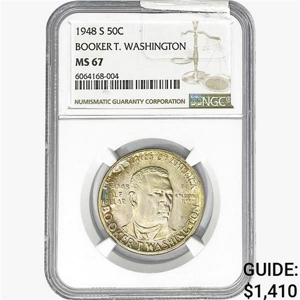 1948-S Booker T Half Dollar NGC MS67