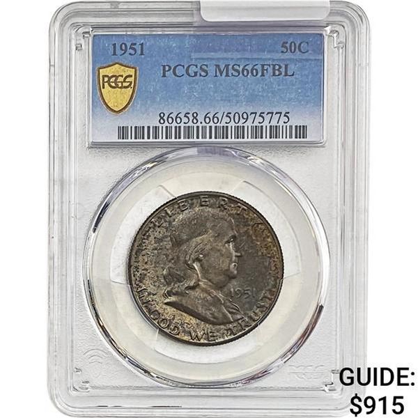 1951 Franklin Half Dollar PCGS MS66 FBL