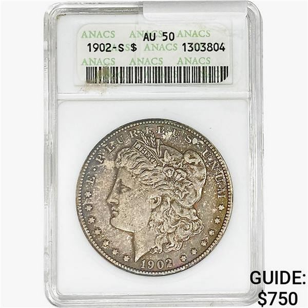 1902-O Morgan Silver Dollar ANACS AU50