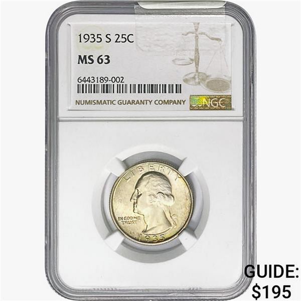 1935-S Washington Silver Quarter NGC MS63