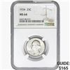 Image 1 : 1934 Washington Silver Quarter NGC MS64