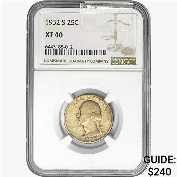 1932-S Washington Silver Quarter NGC XF40