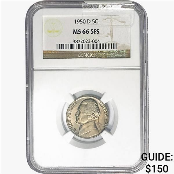 1950-D 5FS Jefferson Nickel NGC MS66