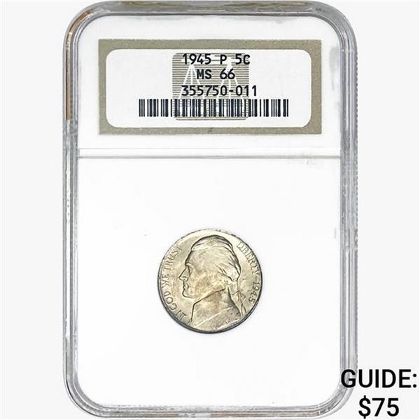 1945 Jefferson Nickel NGC MS66