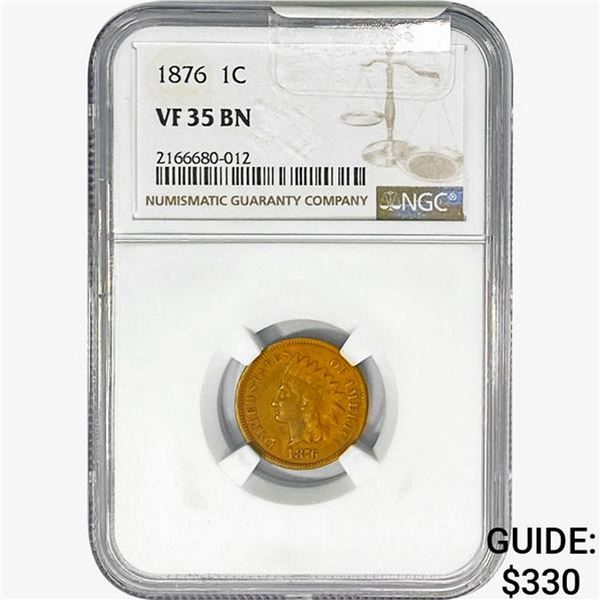 1876 BN Indian Head Cent NGC VF35