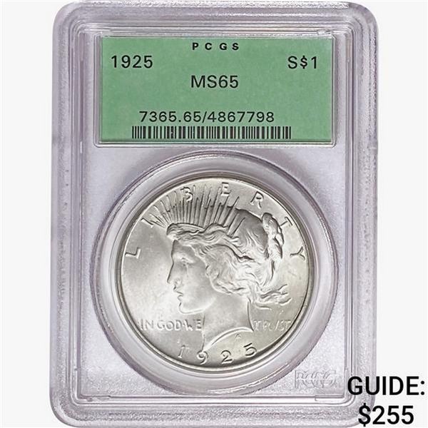 1925 Silver Peace Dollar PCGS MS65