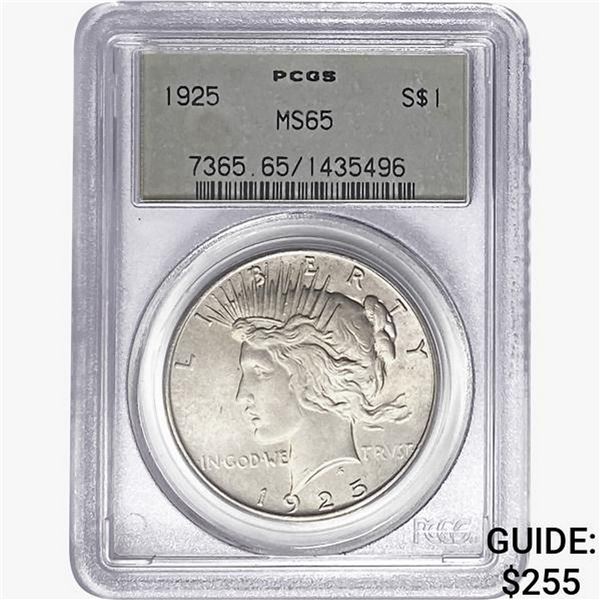 1925 Silver Peace Dollar PCGS MS65