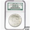 Image 1 : 1922 Silver Peace Dollar NGC MS63