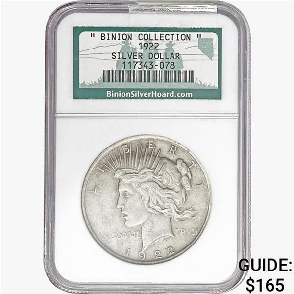 1922 Silver Peace Dollar NGC UNCIRCULATED