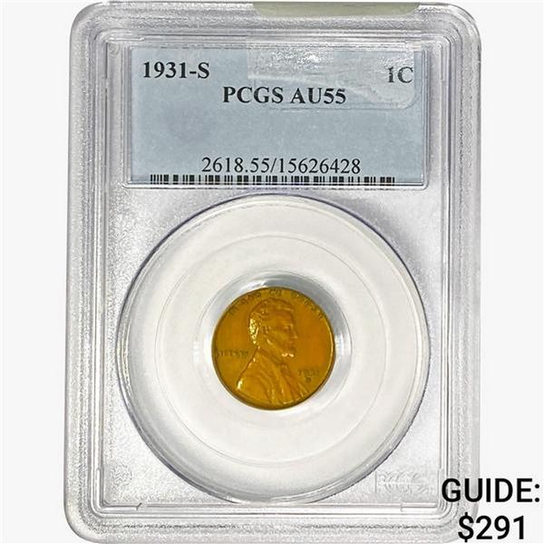1931-S Wheat Cent PCGS AU55