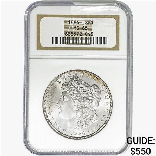 1884 Morgan Silver Dollar NGC MS65