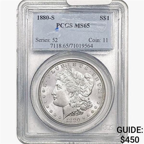 1880-S Morgan Silver Dollar PCGS MS65