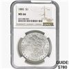 Image 1 : 1885 Morgan Silver Dollar NGC MS66