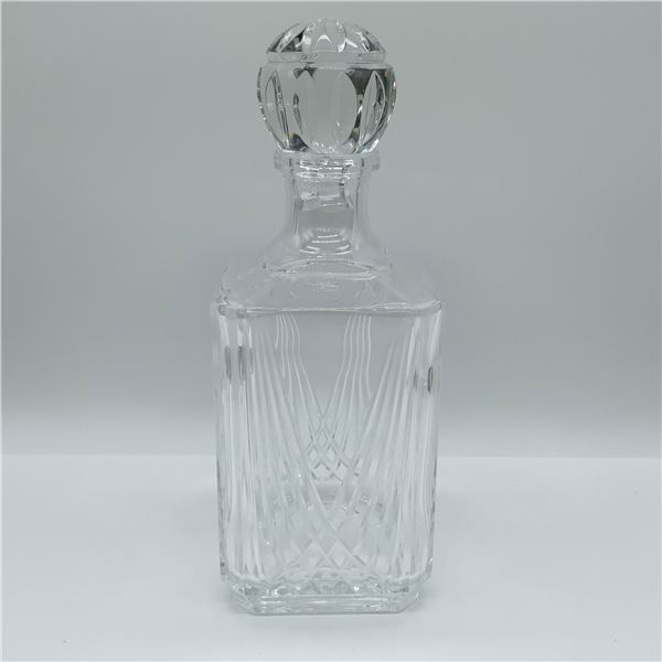 Crystal Glass Decanter, Faceted Stopper