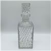 Image 1 : Cut Glass Decanter with Stopper, Geometric Design