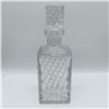 Image 2 : Cut Glass Decanter with Stopper, Geometric Design