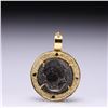 Image 2 : 18K Yellow Gold Pendant with Iolite Cabochons & Sterling Silver Insert