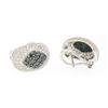 Image 6 : 18k Solid White Gold 3.60 ctw White & Black Diamond Drenched Dome Button Earring