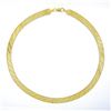 Image 3 : 14k Gold 9.1mm 17" Textured & Polished Fancy Flat Link w/ Beaded Edges Necklace