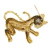 Image 4 : Robert Wander 18K Gold Emerald & Diamond Hand Textured Leopard Cat Brooch Pin