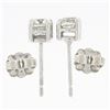 Image 4 : Antique Platinum.83 ctw Old European Diamond 4 Prong Basket Classic Stud Earring