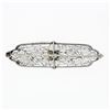 Image 3 : Antique Art Deco 10k White Gold 0.15 ctw Round Diamond Foliage Filigree Brooch P