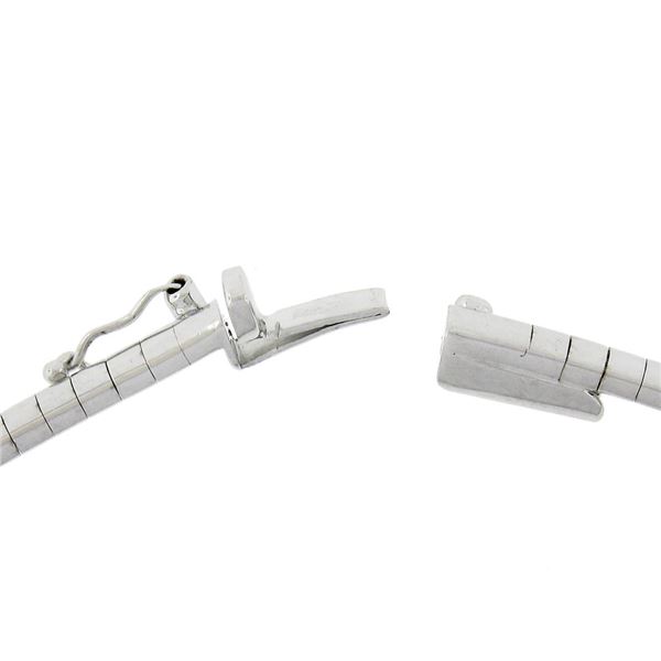 14K Gold 1.15 ctw Round & Baguette Diamond Wide Slide Pendant on Omega Necklace