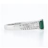 Image 5 : 14K White Gold 1.71 ctw Emerald Cut Emerald Solitaire w/ Diamond Accents Ring