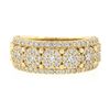 Image 4 : Unisex Fancy 10k Yellow Gold 2 ctw Round Brilliant Diamond Wide Cluster Band Rin