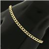 Image 5 : Vintage Italian 14k Yellow Gold 7.25" 3.5mm Curb Cuban Link Chain Bracelet