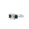 Image 5 : 1.69 ct. GIA Blue Sapphire and Diamond Wedding Engagement Ring - 14KT White Gold