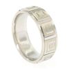 Image 2 : Men's 14k Solid White Gold Comfort Fit Dual Finish Coffered Band Ring Size 7