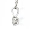 Image 5 : New 14k White Gold 0.56 ctw European Diamond Half Bezel Solitaire Pendant & Chai