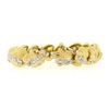 Image 2 : Vintage 18k Gold & Platinum 5.0 ctw Old Diamond Etched Floral Statement Bracelet