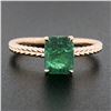 Image 3 : New 14k Gold 1.43 ctw GIA Octagonal Prong Green Emerald Solitaire Engagement Rin