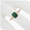 Image 4 : New 14k Gold 1.43 ctw GIA Octagonal Prong Green Emerald Solitaire Engagement Rin