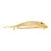 Image 6 : Vintage 14K Gold Textured Florentine Finish Diving Fish w/ Ruby Eye Brooch Pin