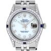 Rolex Mens Stainless Steel Diamond Lugs And Sapphire Datejust Wristwatch