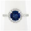 NEW Platinum 2.21 ctw GIA Ceylon Round Blue Sapphire Brilliant Diamond Halo Ring