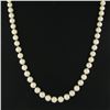 Image 6 : Estate 19" 8.5-9.5mm Classic Pearl Strand Necklace with 14k Gold Filigree Clasp