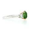Image 6 : NEW Platinum 14k Gold 4.23 ctw GIA Cushion Tsavorite & Round Diamond Accents Rin