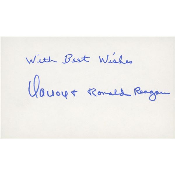 Nancy and Ronald Reagan signature cut