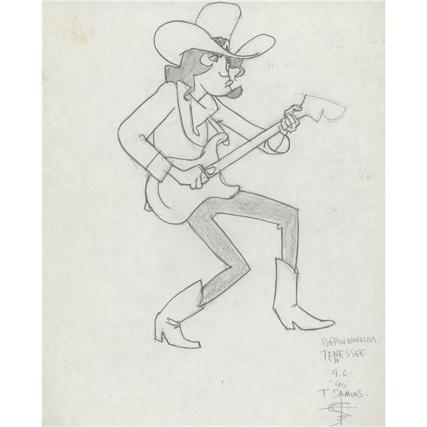 Tony Salmons original signed sketch