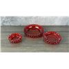 Image 2 : Cadmium Fenton Ruby Red Hobnail Ashtrays
