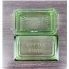 Image 3 : Uranium Vaseline Glass Butter Dish and Plate